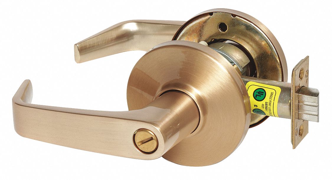 Door Lockset: Privacy Lever Locksets, Bronze, ADA Compliant