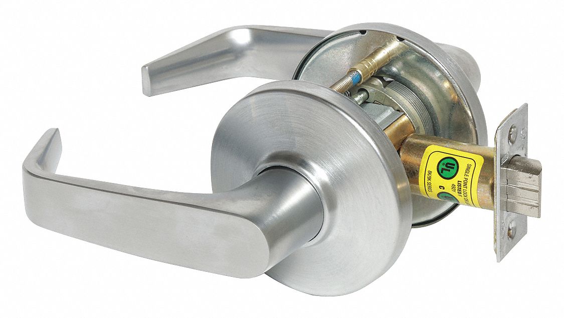 Door Lockset: Passage Lever Locksets, Chrome, ADA Compliant