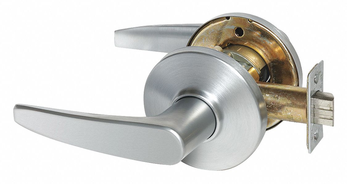Door Lockset: Passage Lever Locksets, Chrome, ADA Compliant, LFIC