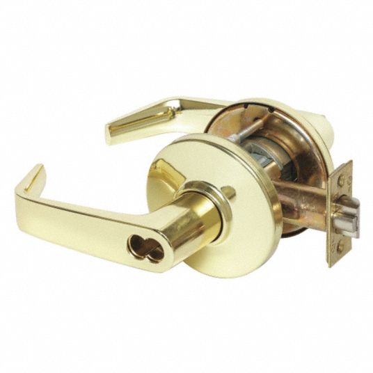 STANLEY SECURITY SOLUTIONS, Office Lever Locksets, Brass, Door Lockset ...