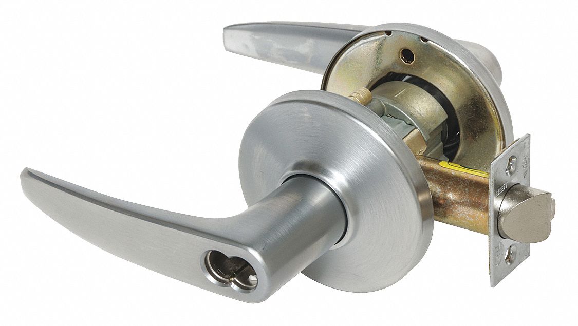 Door Lockset: Classroom Lever Locksets, Chrome, ADA Compliant, LFIC