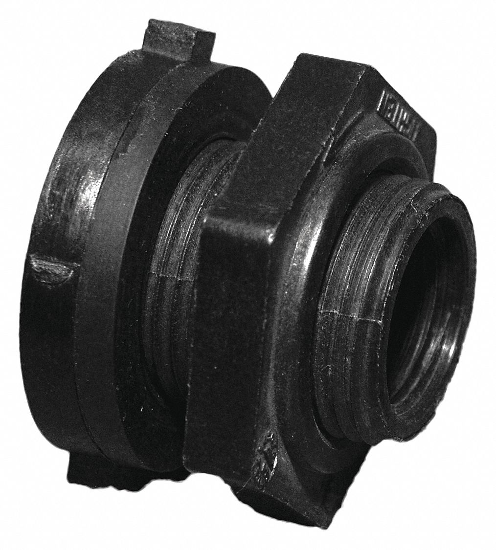 BULKHEAD FITTING, 3 IN X 3 IN X 3 IN, 1350/1351/1352/1360/1361/1362, BLACK
