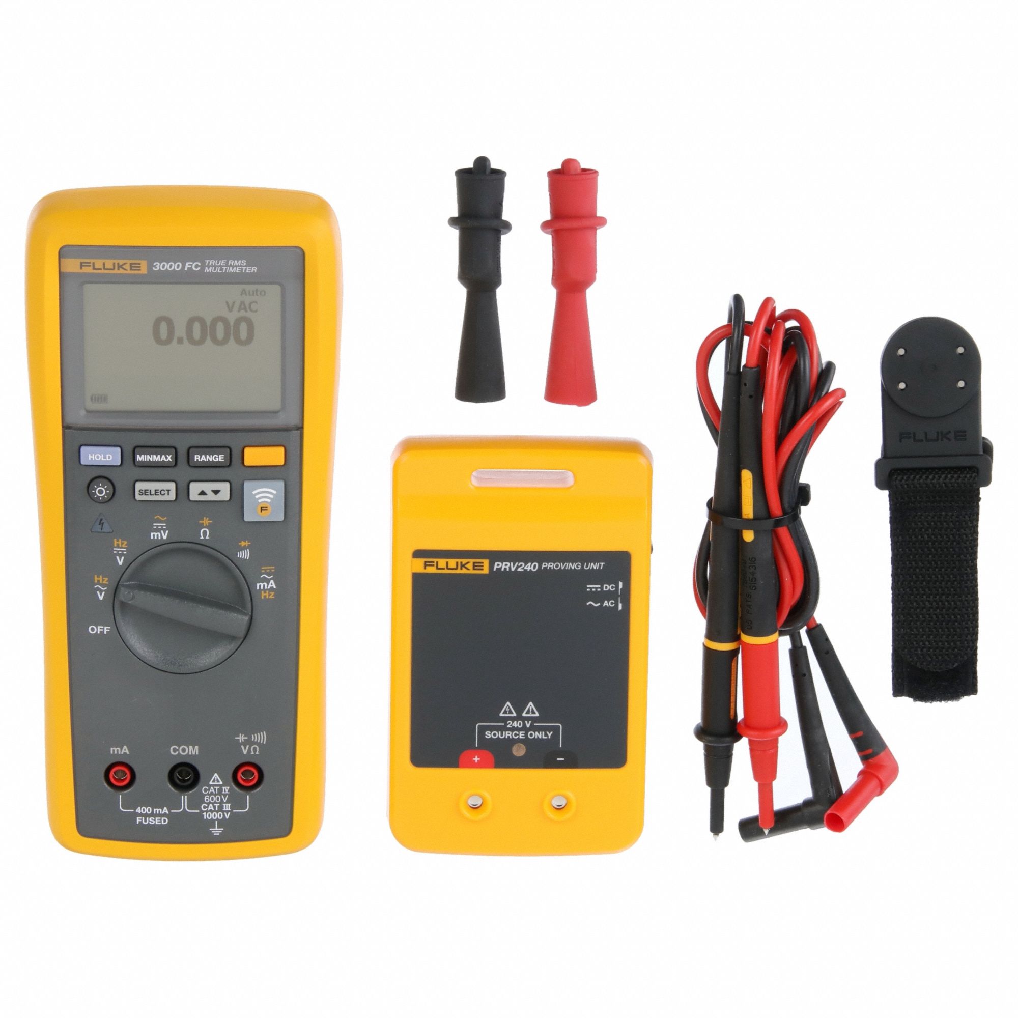 Digital Multimeter Clamp On Kit: TRMS, CAT III 1000V/CAT IV 600V, 6, 000 Instrument Counts
