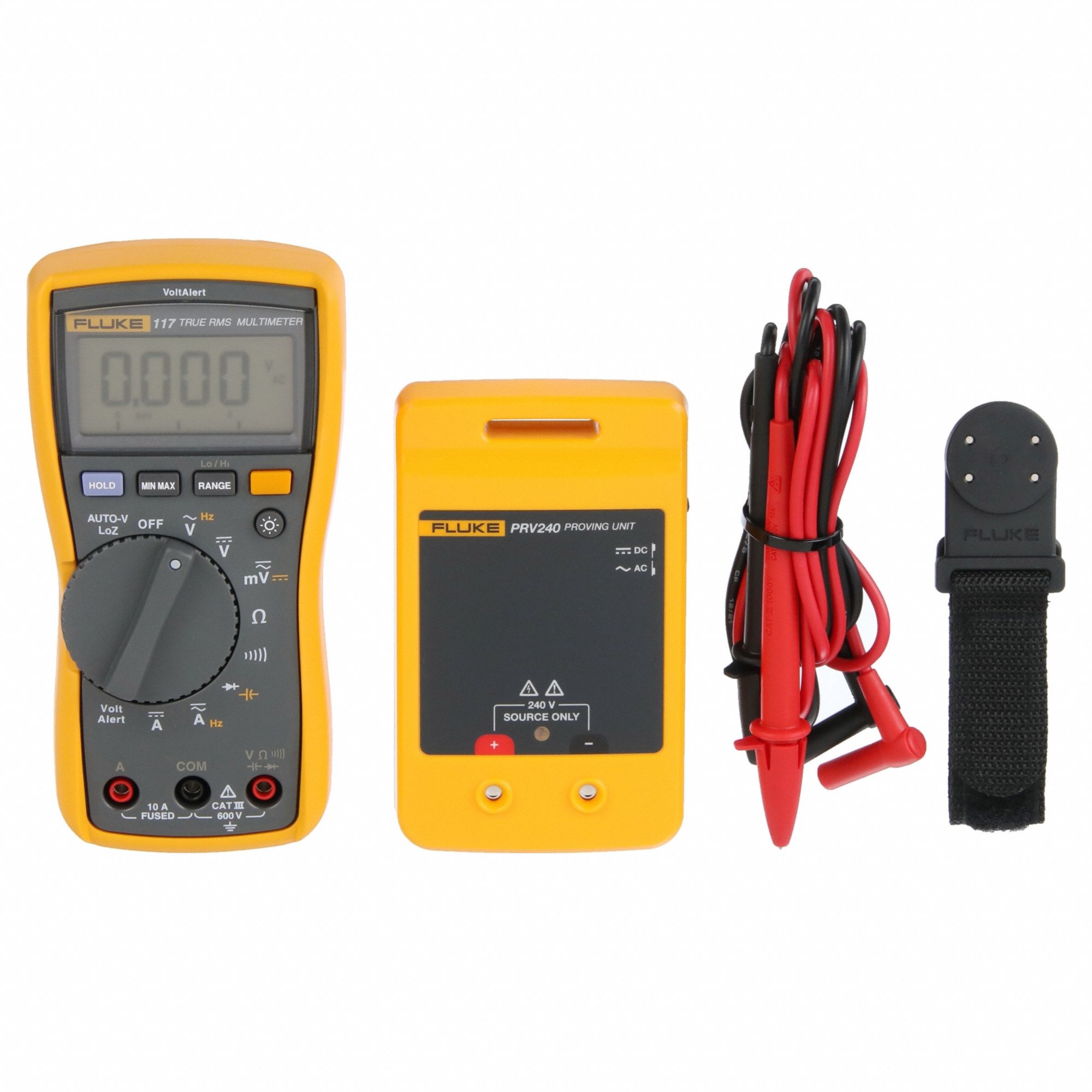 Digital Multimeter Clamp On Kit: TRMS, CAT III 600V, 10 A Max AC Current Measurement