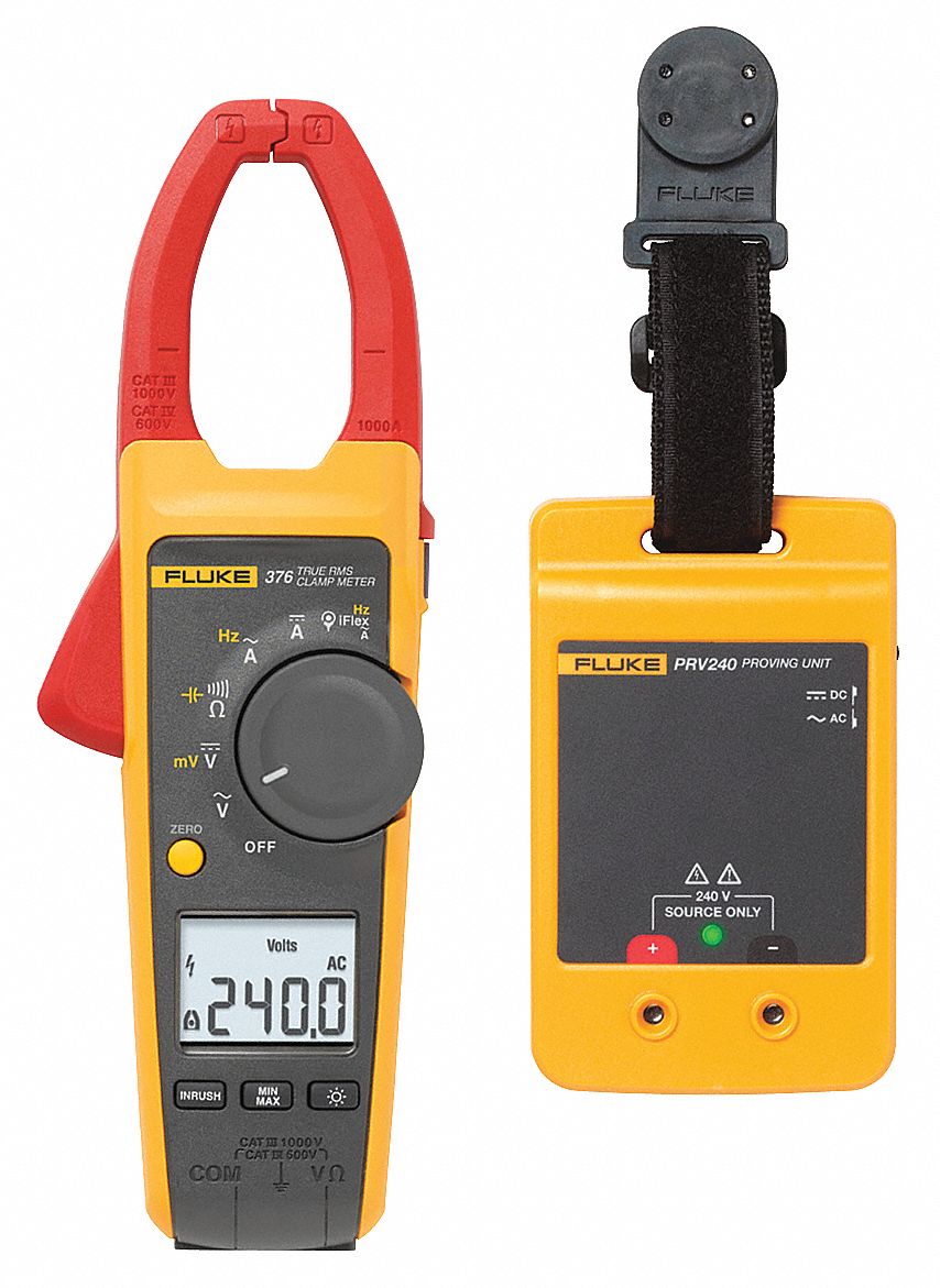 Clamp On Digital Clamp Meter Kit, 1.3 in (33 mm) Jaw Capacity, CAT IV