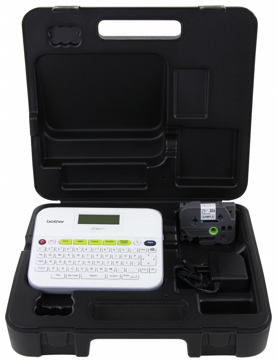 BROTHER Label Maker, White, Carry Case 40KJ25PT D400VP Grainger