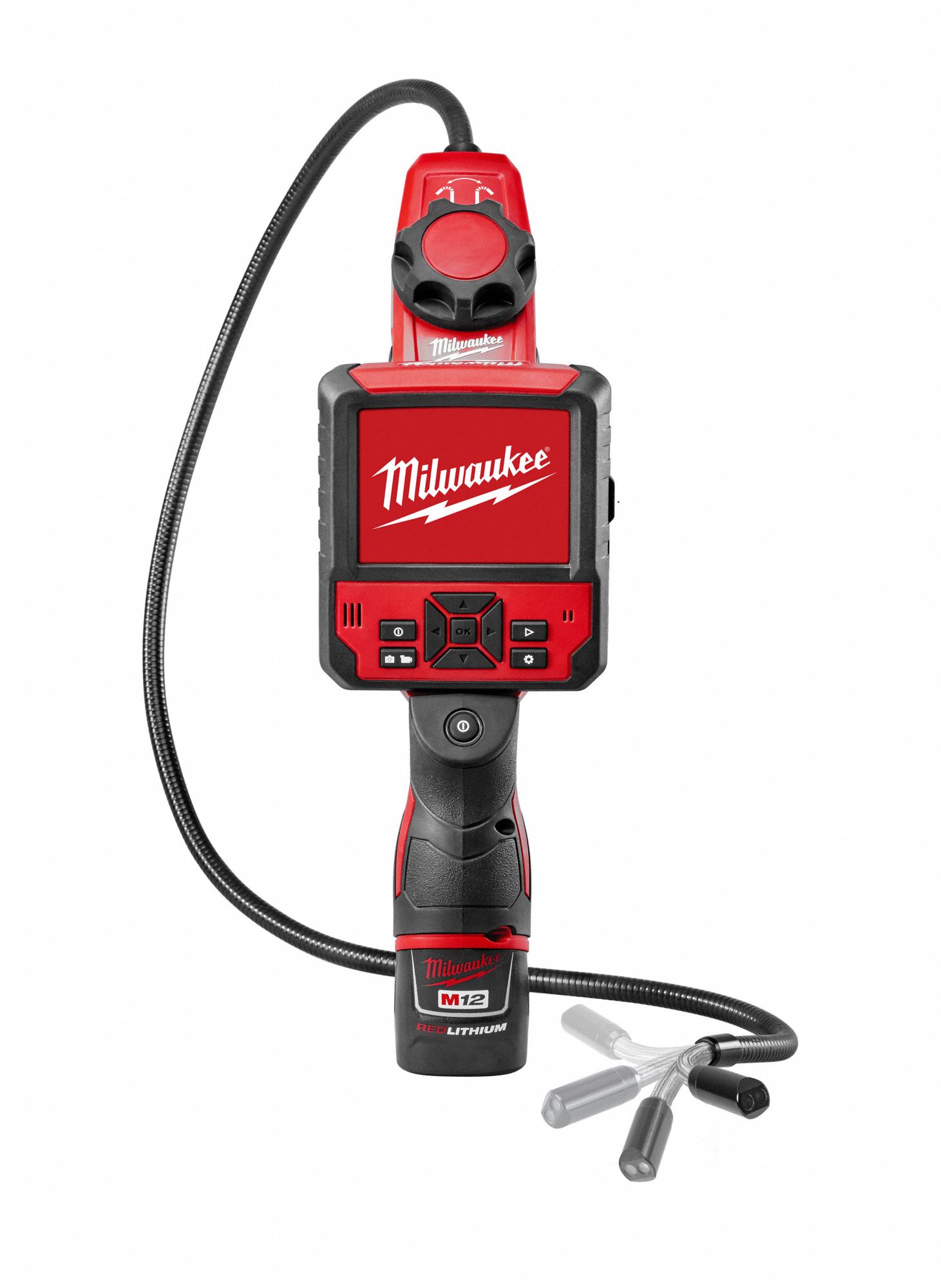 MILWAUKEE Video Borescope 640 x 480 Px Res., 3 ft Observation Dp, 3.5
