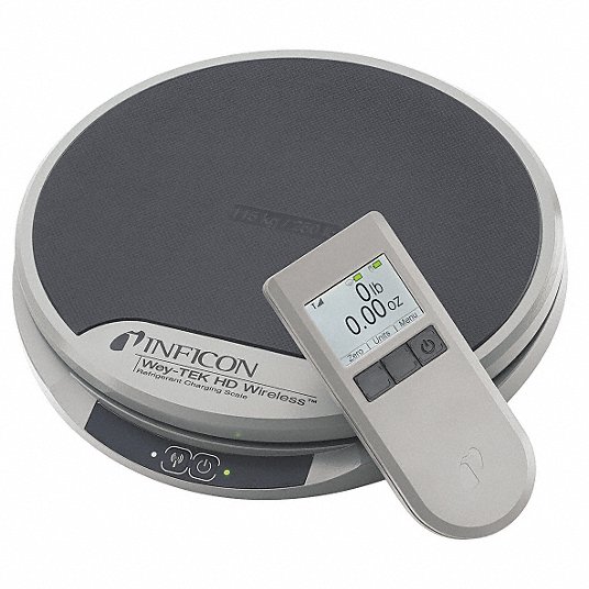 Wireless Charging Scale: Digital, 13 x 10-1/2 Platform Size (In.), Handpiece and App-Based