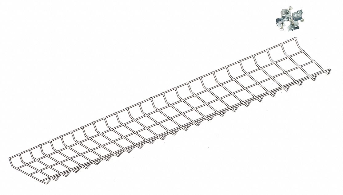 For 4 Lamp Fluorescent Grid Shop Lights, 48 in Overall Lg, Wire Guard