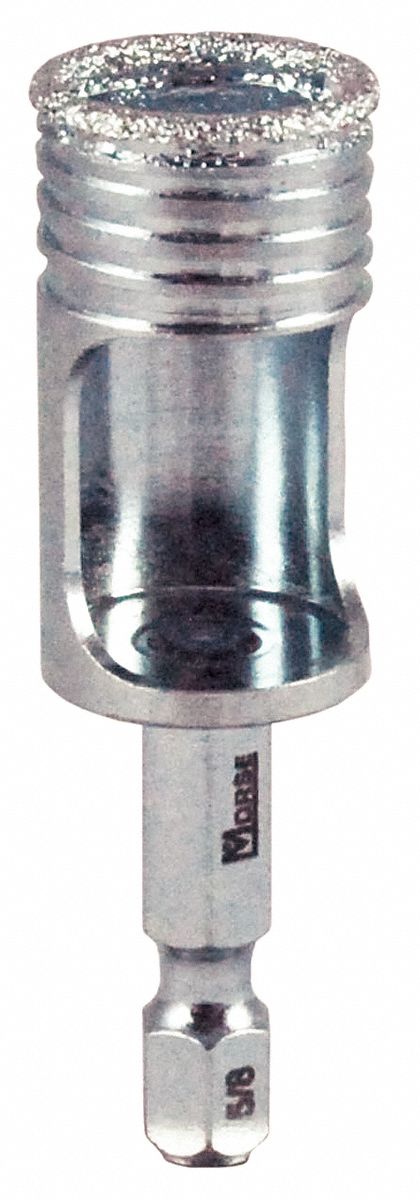 Hole Saw: 5/8 in Saw Dia., 1/2 in Max. Cutting Dp, Diamond Grit