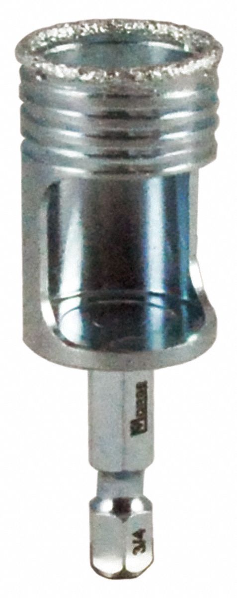 Hole Saw: 3/4 in Saw Dia., 1/2 in Max. Cutting Dp, Diamond Grit