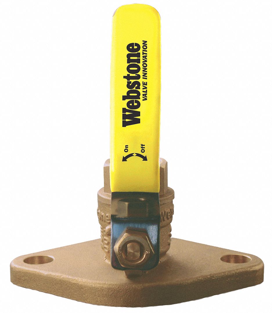 WEBSTONE Low Lead Brass Flanged Ball Valve, 1 1/2 FNPT Pipe Size (In.)   Flange   40L174|40406HV