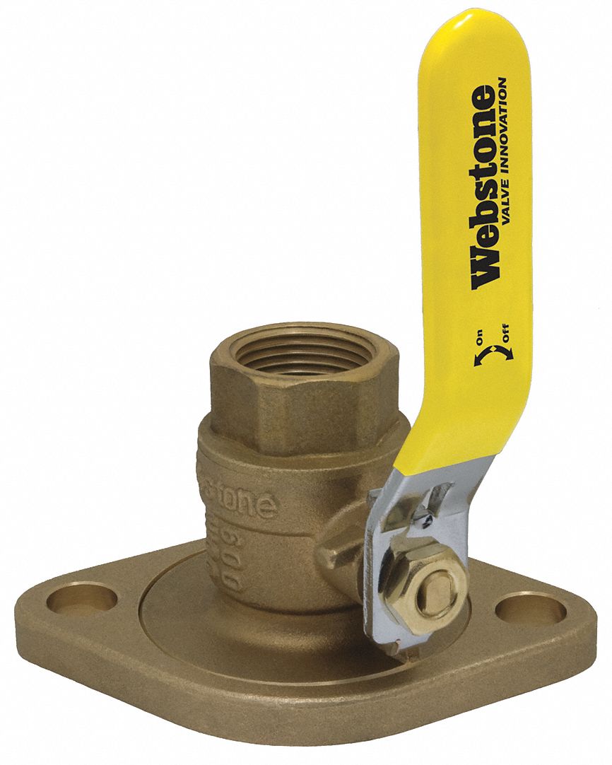 WEBSTONE Rotating Flanged Ball Valve 3/4 FNPT Pipe Size, Brass, 600