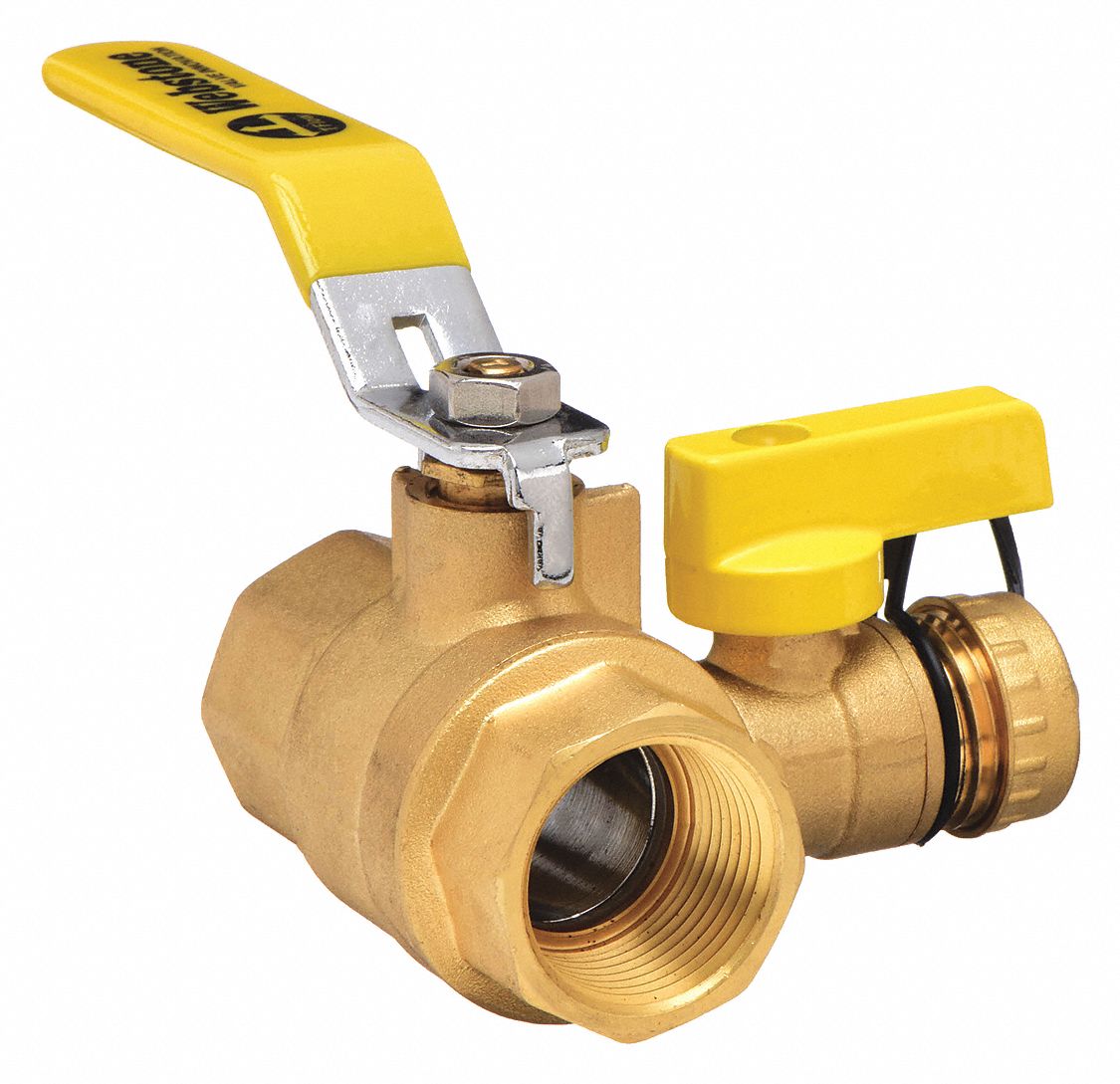 WEBSTONE, 3/4 in Pipe, Full, Ball Valve with Drain 40L21450613