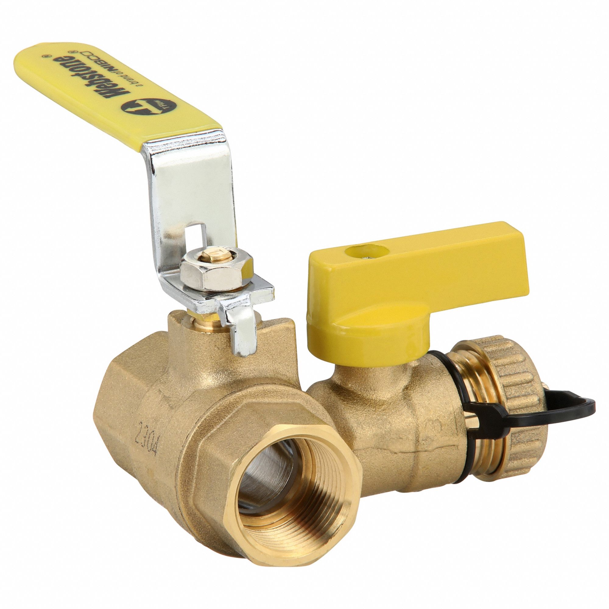 WEBSTONE Ball Valve w/ Drain: 3/4 in, Brass, 600 psi Max. Op Pressure, Full Port Ball Port, Lever