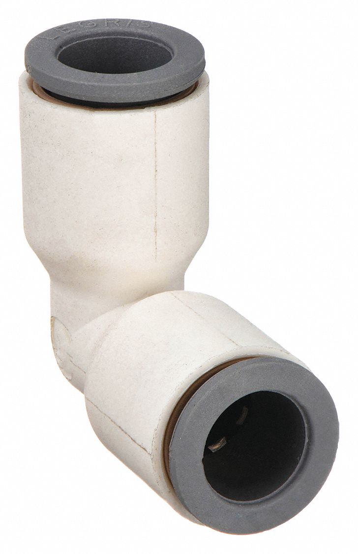 Push-Fit Elbow Fitting: Elbow, 3/8 in OD 3/8 in OD Size, Bio-Based Nylon, 10 PK