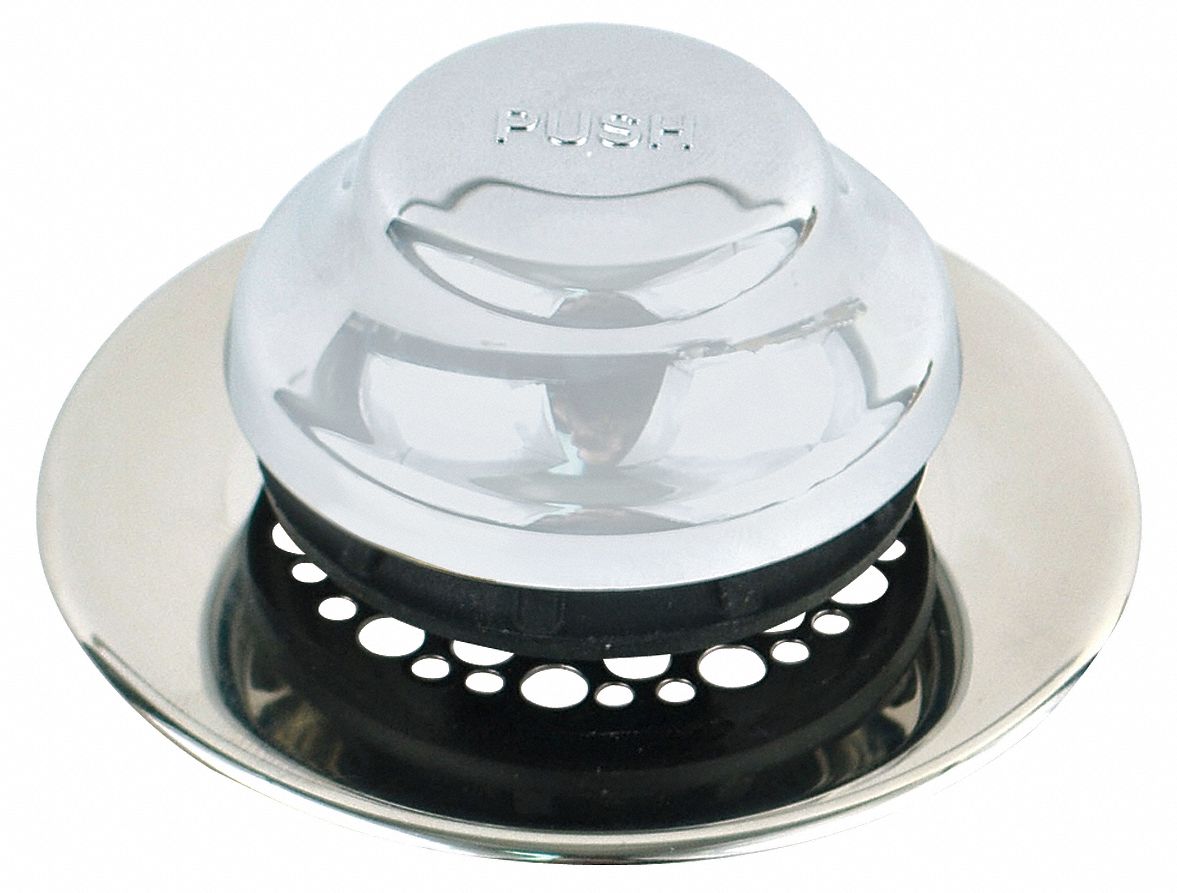 WATCO Plastic, Stainless Steel Universal Bathtub Stopper and Drain, 2 7/8 in dia., Chrome