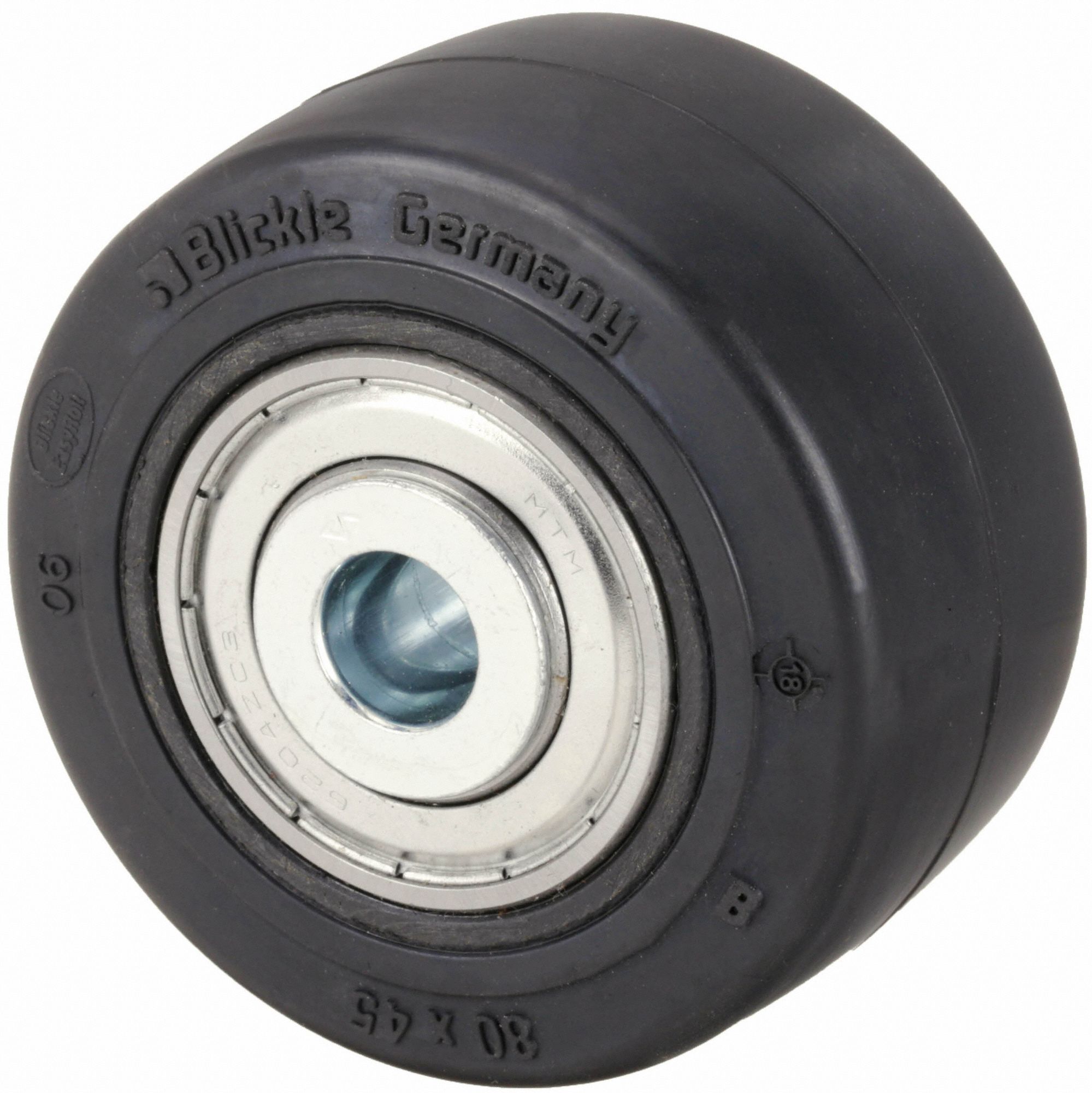 Caster Wheel: 3 1/8 in Wheel Dia., 1 3/4 in Wheel Wd, Rubber, 440 lb Load Rating