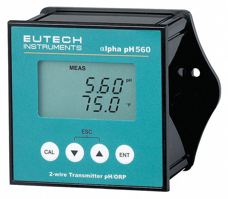 pH/ORP Monitor: 0 to 14, +/-0.01, 0.01 pH Resolution