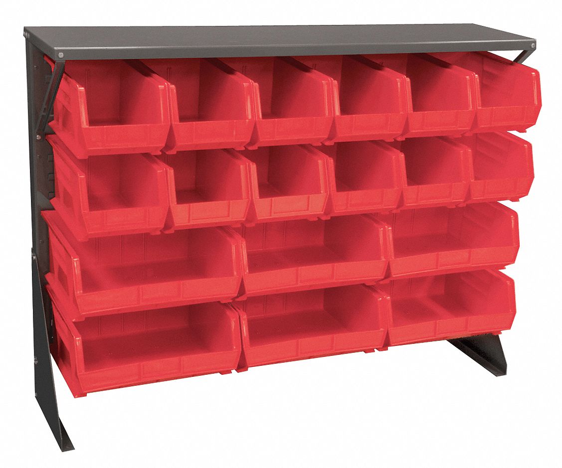 Louvered Floor Rack,52-5/8x13-1/2x40,Red