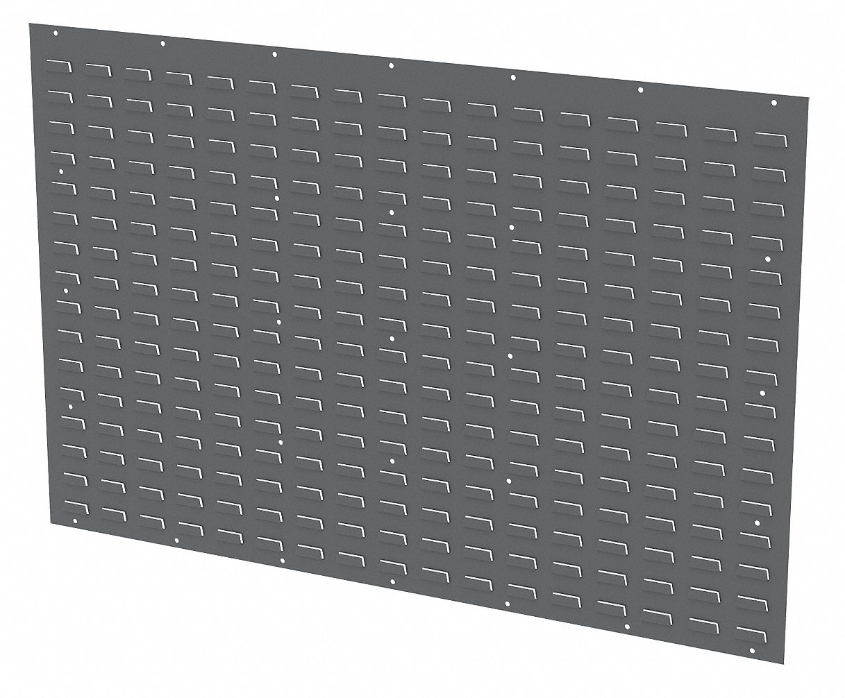 Louvered Panel: 34 in x 52 in x 5/16 in, 1 Sides, 0 Bins, Gray