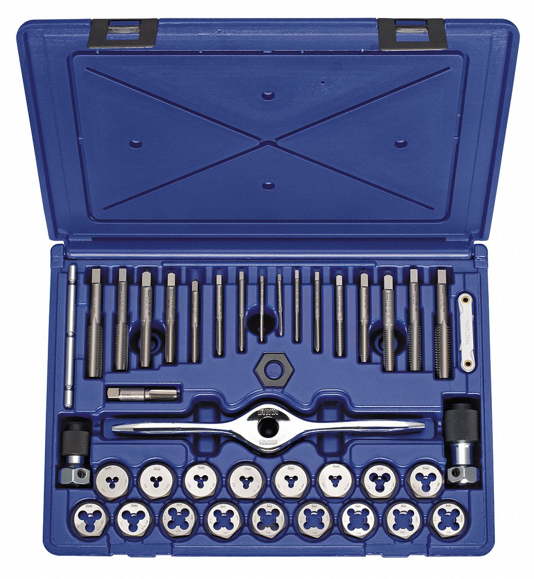 TAP AND DIE SET,40 PIECES,HEX SHAPE