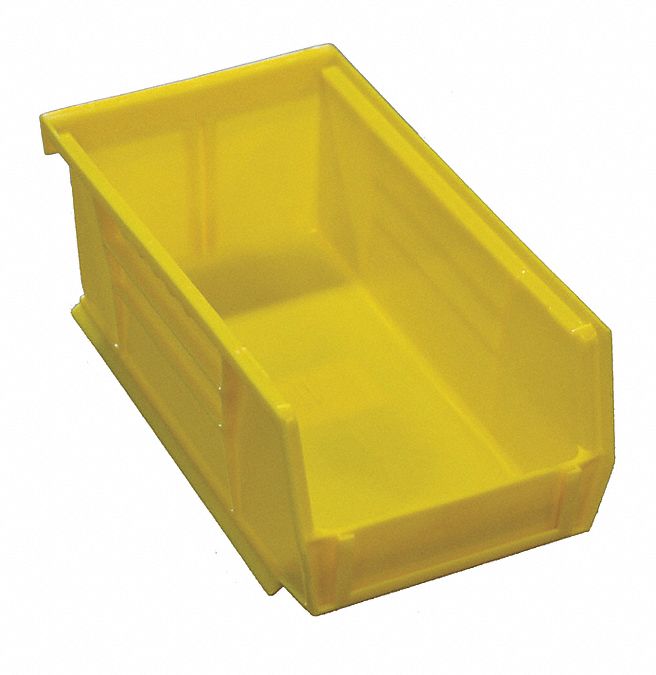 Hang and Stack Bin Yellow Plastic 3 in