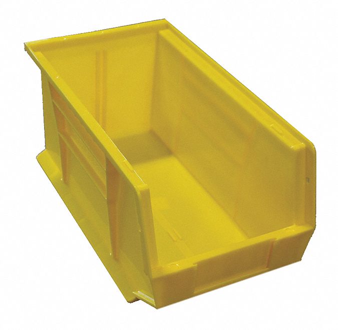 GREENE MANUFACTURING, INC. Hang and Stack Bin, Yellow, Plastic, 7 in