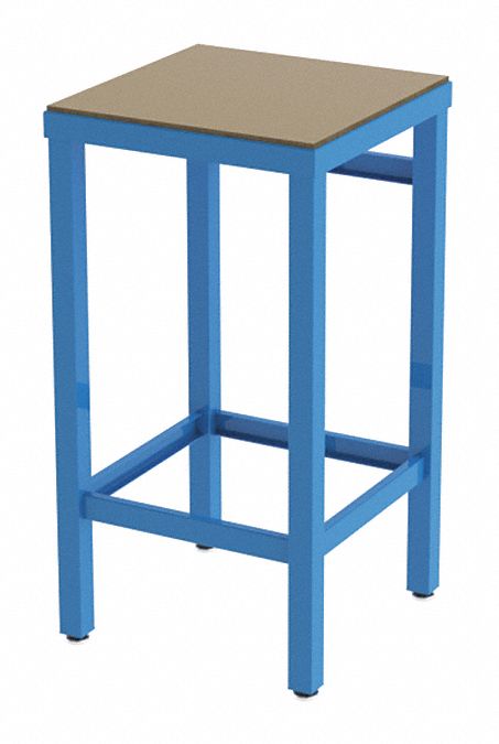 Square Stool: 26 in Overall Ht, 14 in Seat Wd, 26 in min to 26 in max