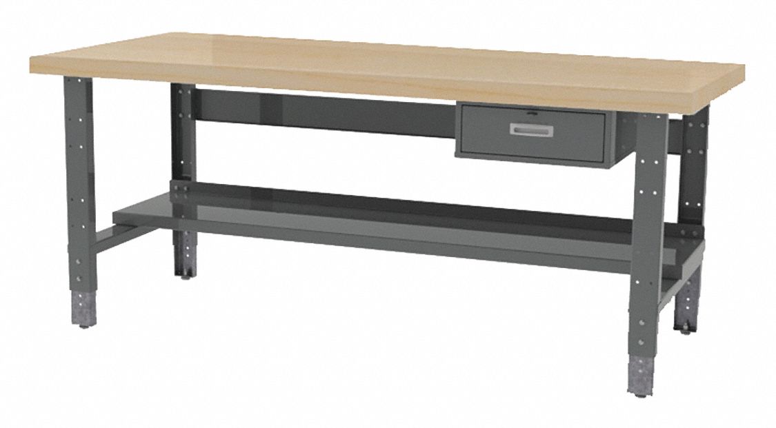 GREENE MANUFACTURING, INC. Bolted Workbench, Butcher Block, 30 in Depth