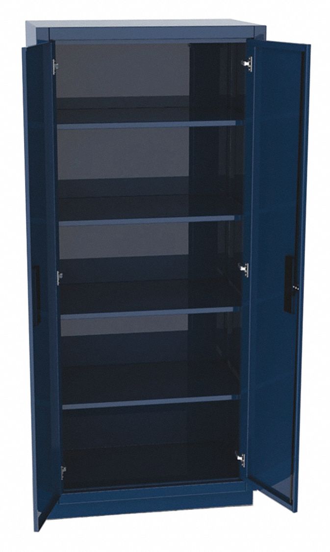 Storage Cabinet: 36 in x 24 in x 72 in, Recessed Pull  Handle & Keyed