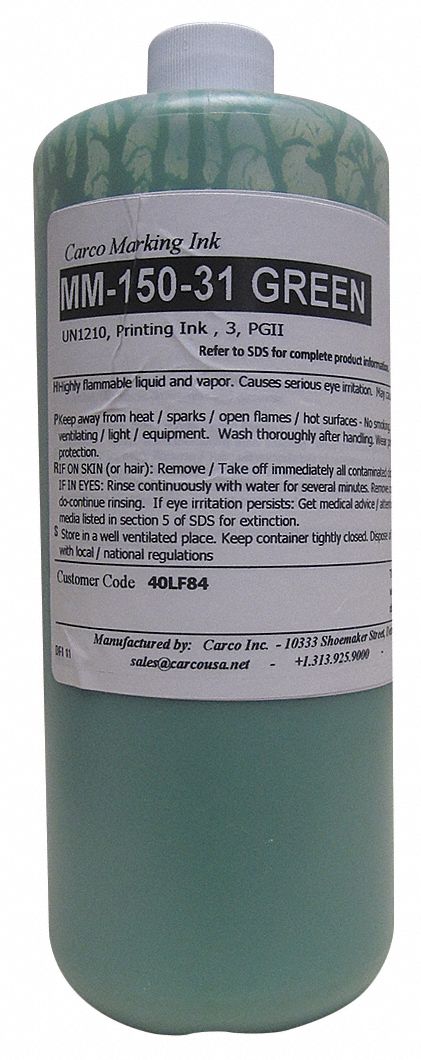 Marking Ink: Pigment Ink Type, 25 to 60 sec, Green