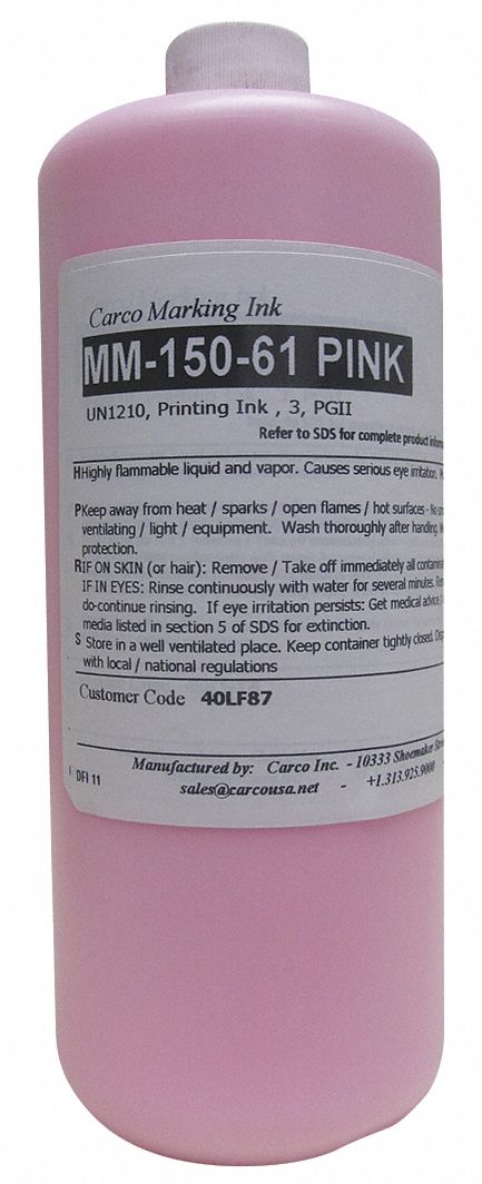 Marking Ink: Pigment Ink Type, 25 to 60 sec, Pink