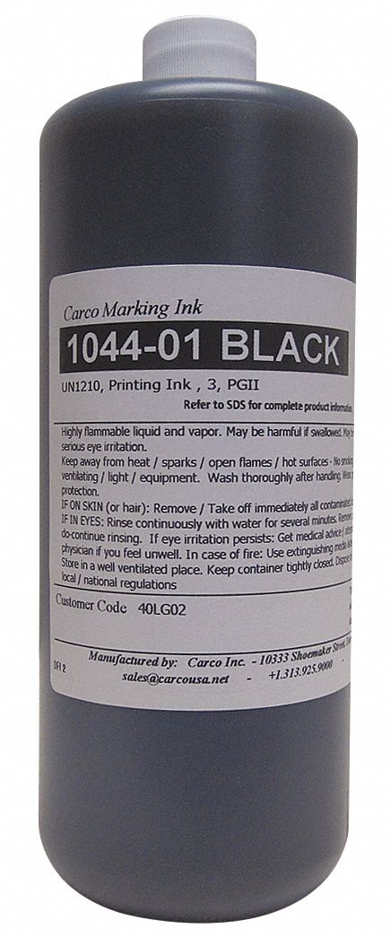 Marking Ink: Non-Settling, Dye Ink Type, 10 sec, Black