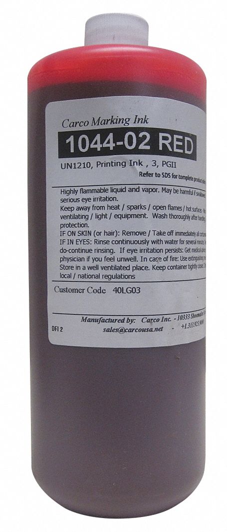 Marking Ink: Non-Settling, Dye Ink Type, 10 sec, Red