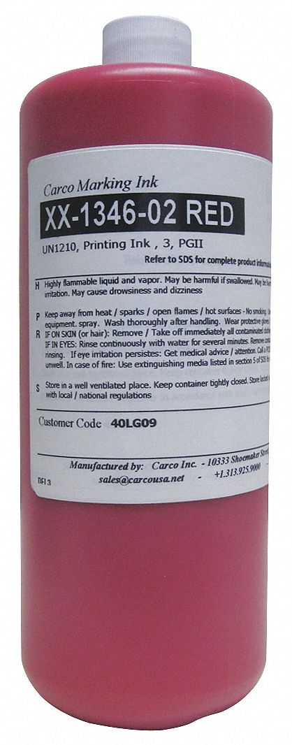 Marking Ink: Pigment Ink Type, 10 sec, Red