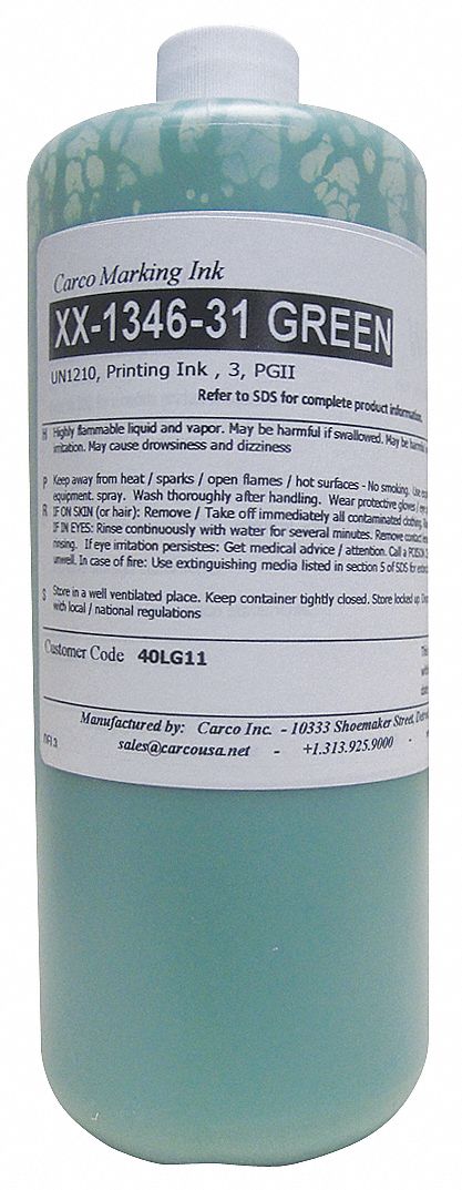 Marking Ink: Pigment Ink Type, 10 sec, Green