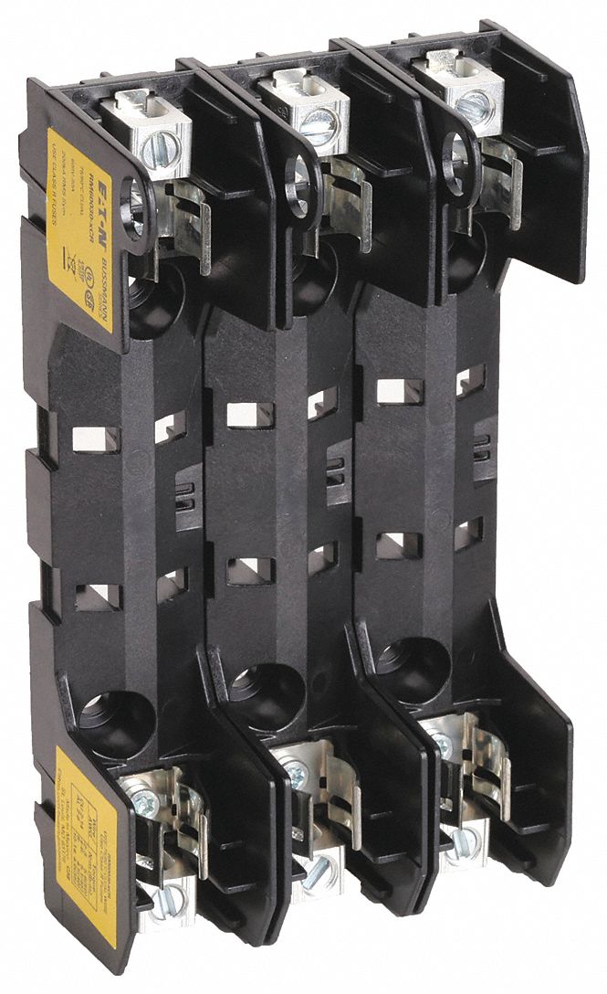 BUSSMANN, Fits Industrial Fuse Type, 3 Poles, Fuse Block 40LG60