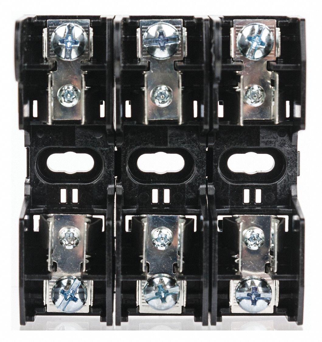 FUSE BLOCK, FITS INDUSTRIAL FUSE TYPE, 3 POLES, 0 TO 30 A, 250V AC/125V DC