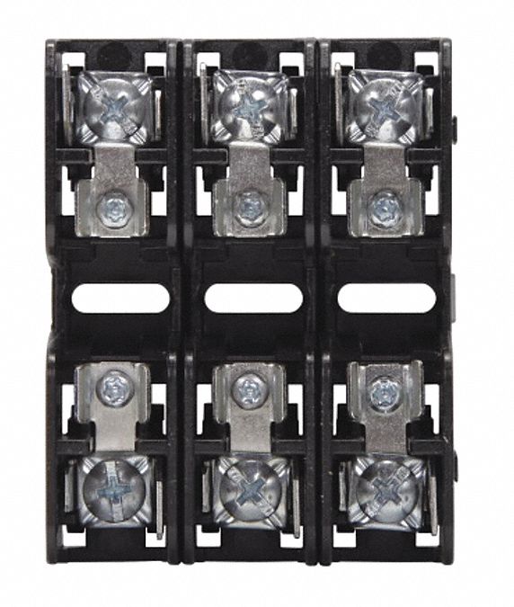 Fuse Block: Open Block Design, 3 Pole, 600 V AC, Pressure Plate/Quick Connect