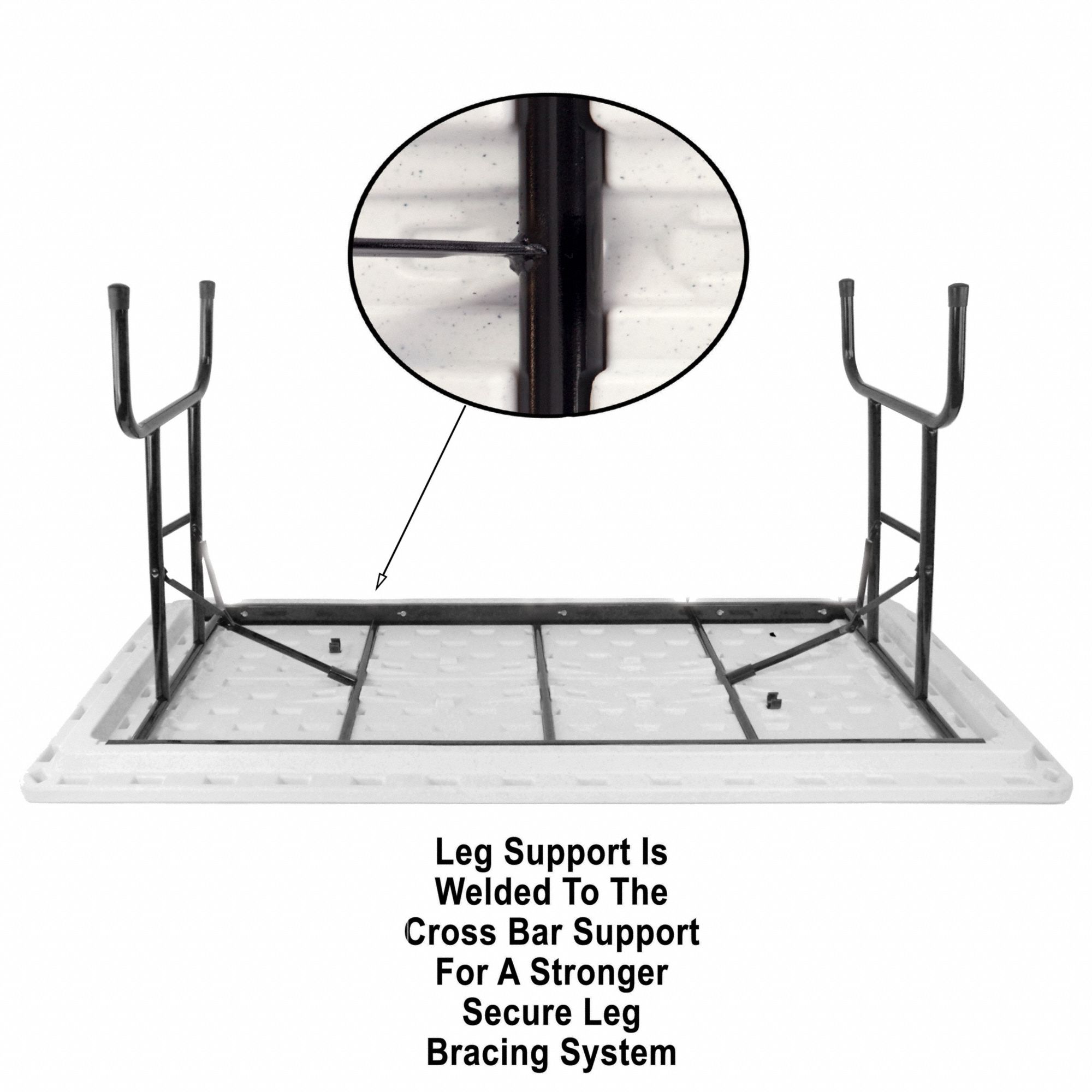 CORRELL Rectangle Folding Table, 36 in Height x 30 in Width, Gray