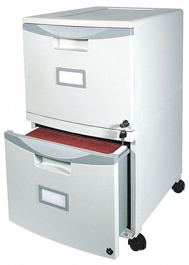 14 3/4 in x 18 1/4 in x 26 in Mobile Filing Gray Grainger