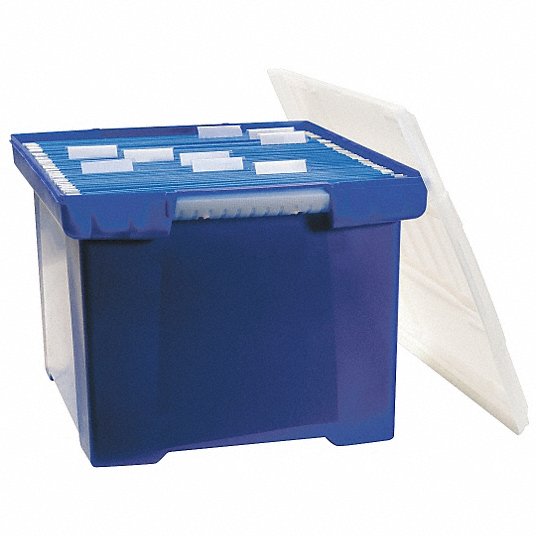File Storage Box: Letter/Legal File Size, 10 7/8 in Ht, Snap On Lid, 14 1/4 in Wd, 19 in Dp