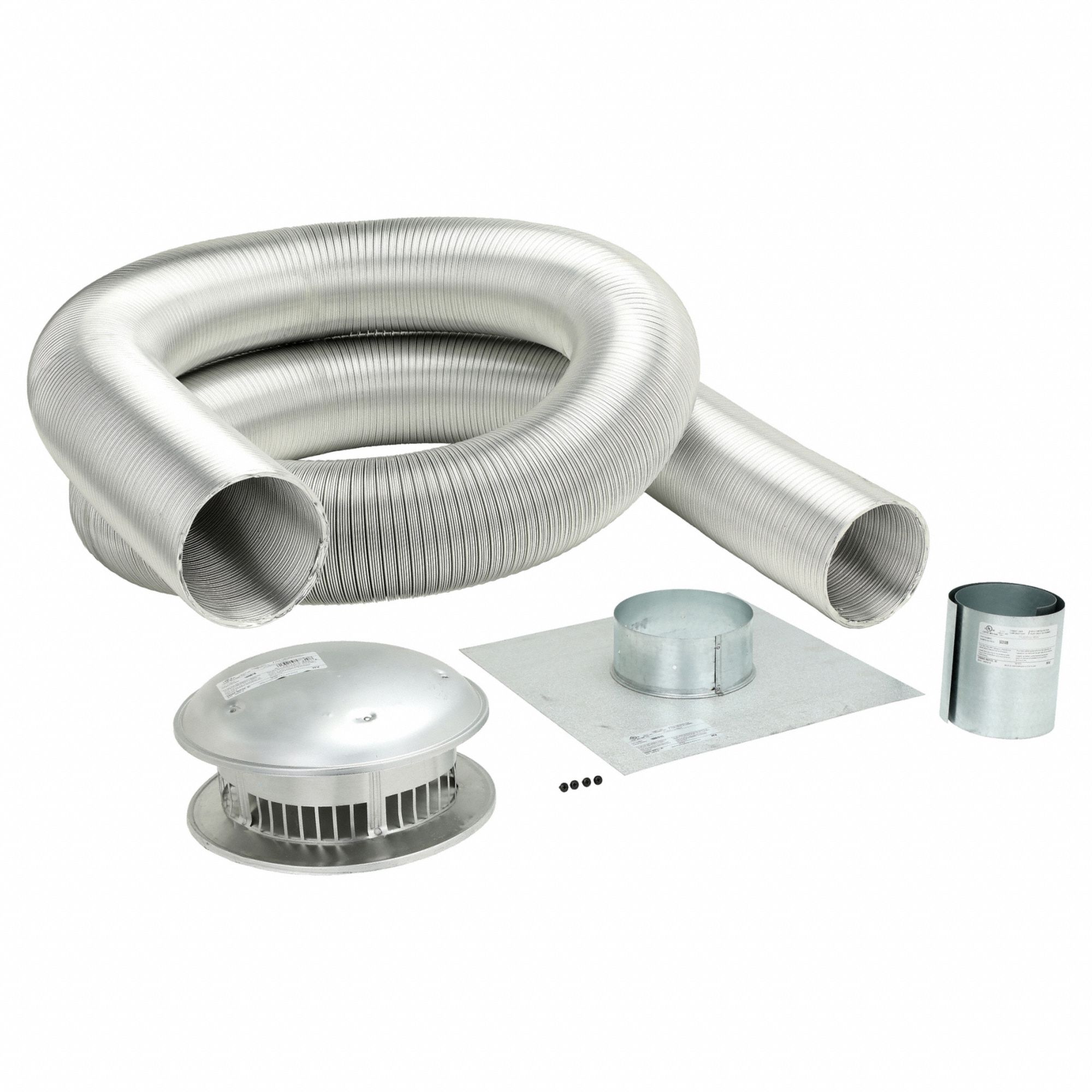 Chimney Liner Kit: 6 in Duct, LP Gas, 35 ft Lg, 470°F Max, 3003, Aluminum, 2 Ply