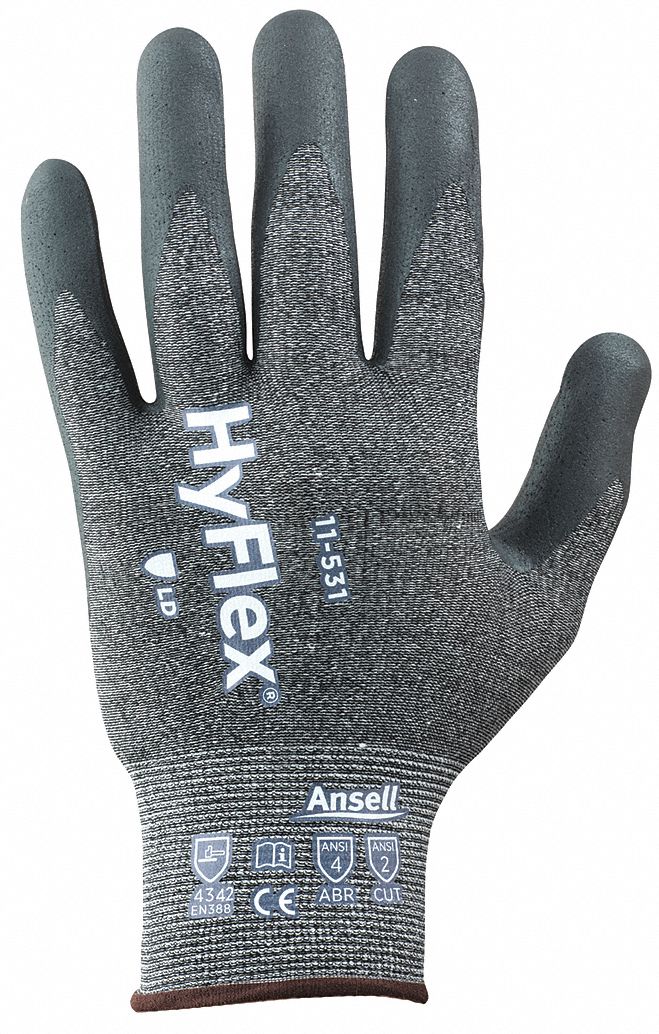 COATED GLOVES,NITRILE/9,GREY,PR