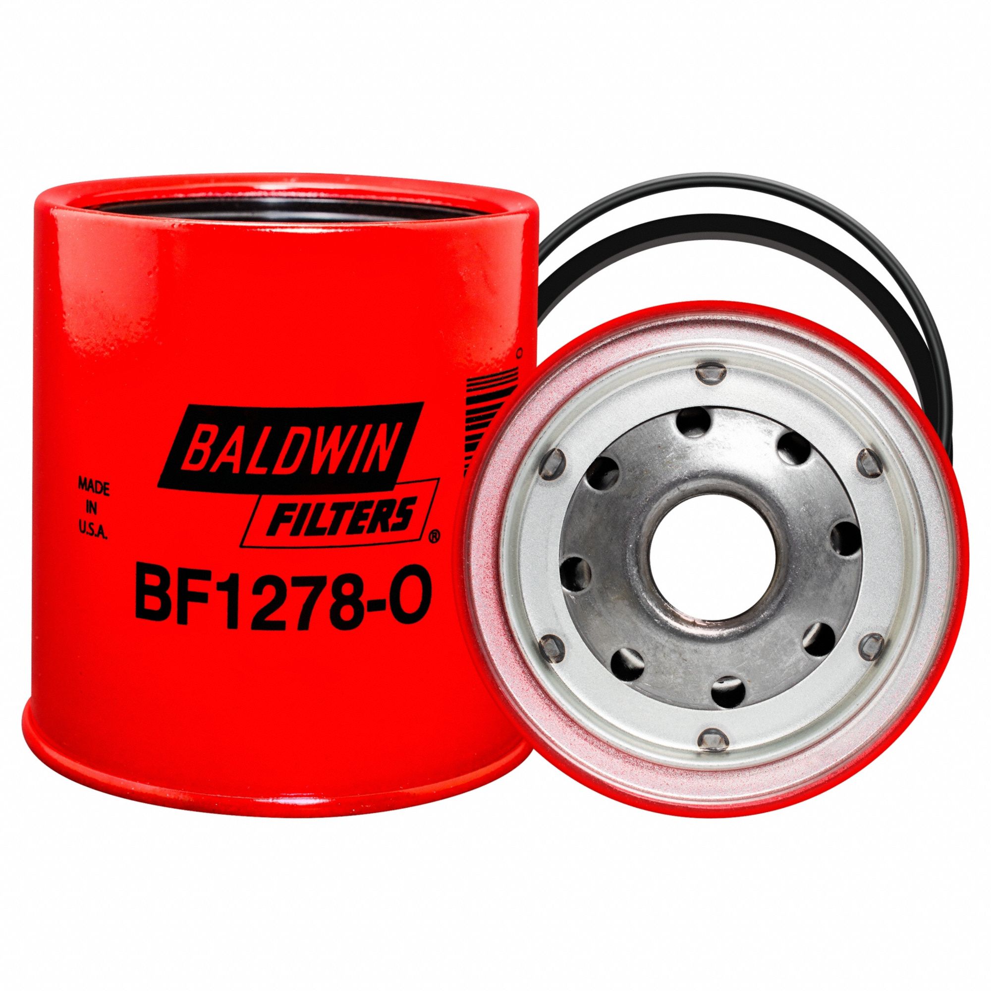 Fuel/Water Separator: Spin-On, 3 11/16 in Outside Dia, 1-12 Thread Size, Cellulose