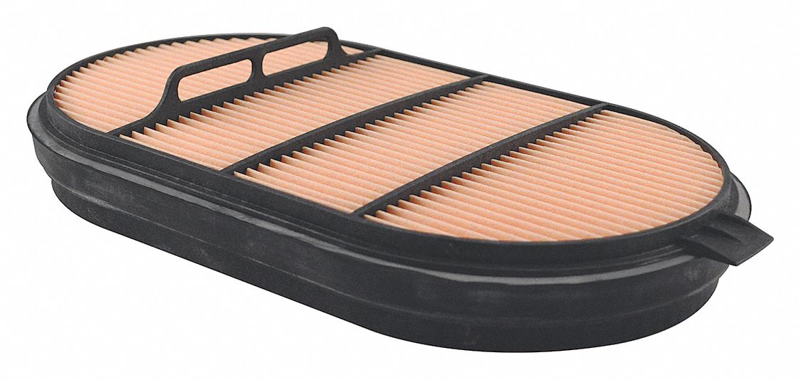 Automotive Air Filter: Round-Oval, Engine, Round, Channel Flow, 2 5/16 in Overall Ht