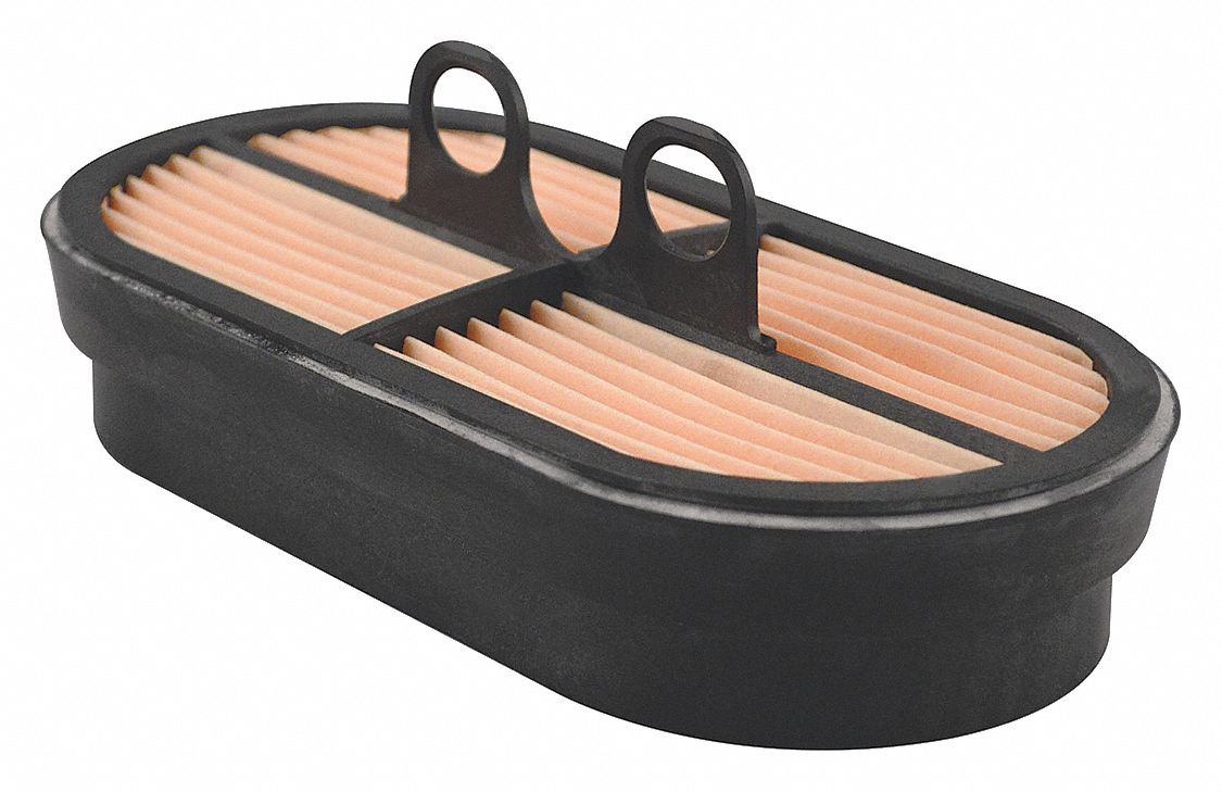 Automotive Air Filter: Round-Oval, Engine, Round, Channel Flow, 2 9/16 in Overall Ht