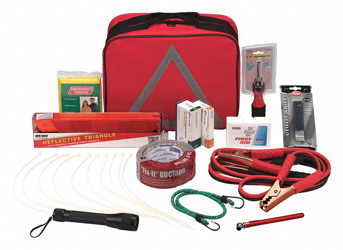 FIRST AID ONLY First Aid Kit: Vehicle, 1 People Served per Kit, ANSI Std  Not ANSI Compliant, Fabric