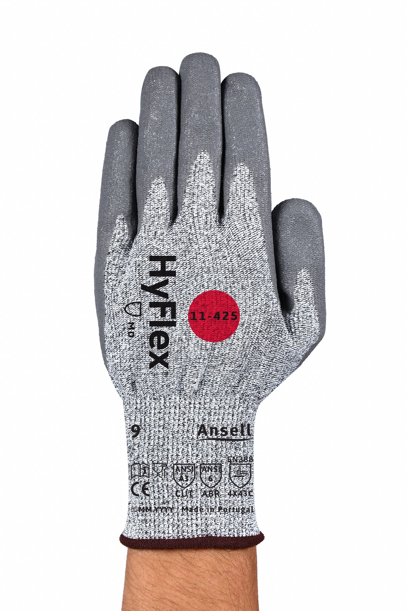 Cut Resistant Gloves, Gray/White, PR